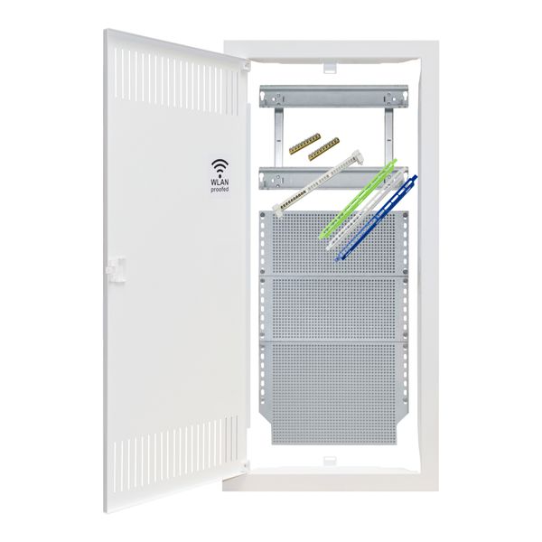 Media combi frame and door, vertical 5-rows, 2 DIN-rails image 3