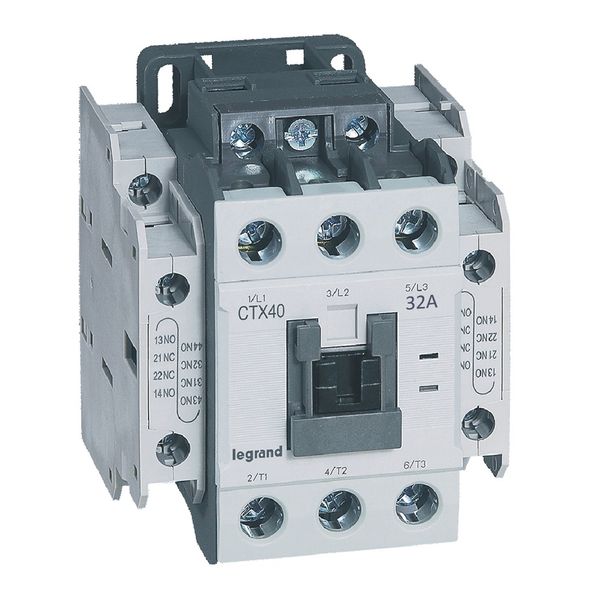 3-pole contactors CTX³ 40 - 32 A - 24 V= - 2 NO + 2 NC - screw terminals image 1