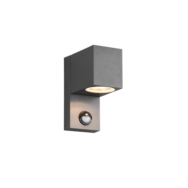 Roya wall lamp GU10 anthracite square motion sensor image 1