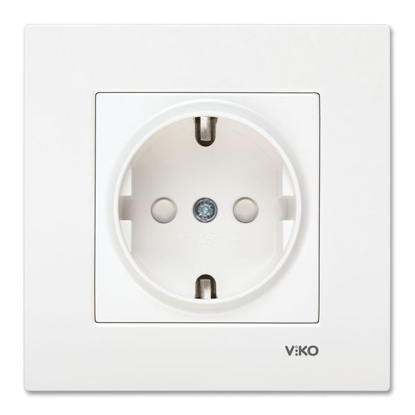 Karre White (Quick Connection) Child Protected Earthed Socket image 1