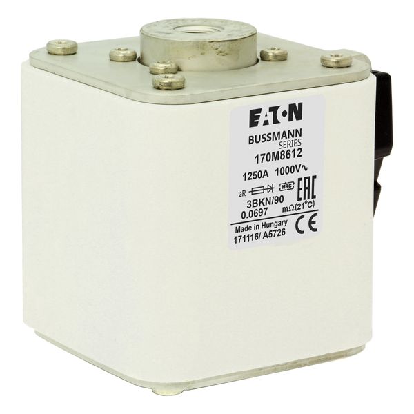 Fuse-link, high speed, 1250 A, AC 1000 V, size 3, 74 x 92 x 91 mm, aR, IEC, UL, single indicator image 10