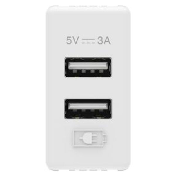 USB CHARGER - A+A TYPE - 3A - WHITE - SYSTEM image 1