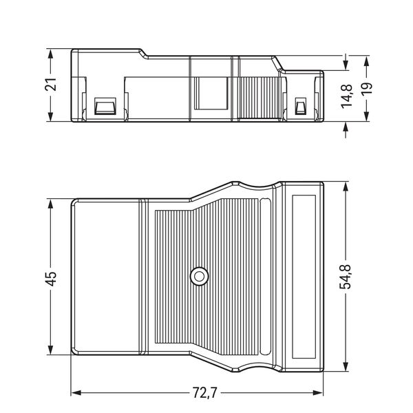 Strain relief housing 5-pole for 1 cable black image 4