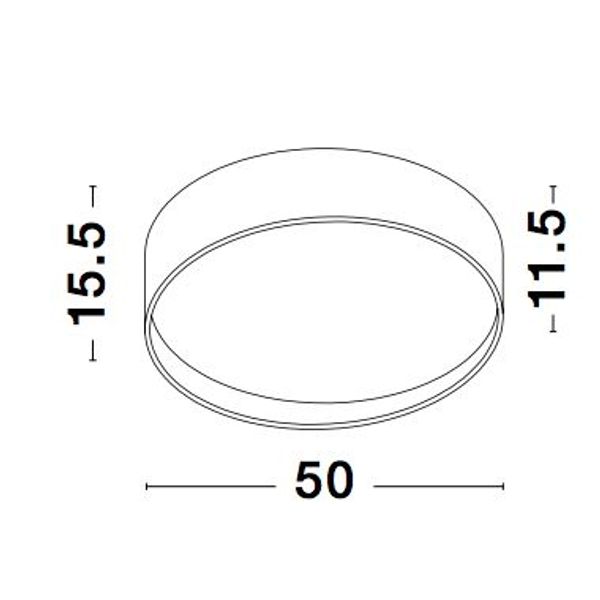 White Aluminium Acrylic Diffuser LED 34 Watt 230 Volt 2040Lm 3000K IP20 D: 50 H1: 11.5 H2: 15.5 cm image 1