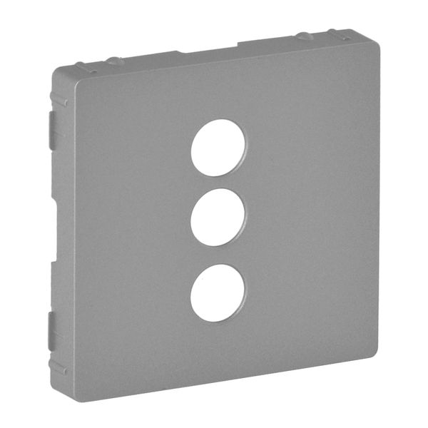 Cover plate Valena Life - triple RCA socket - aluminium image 1