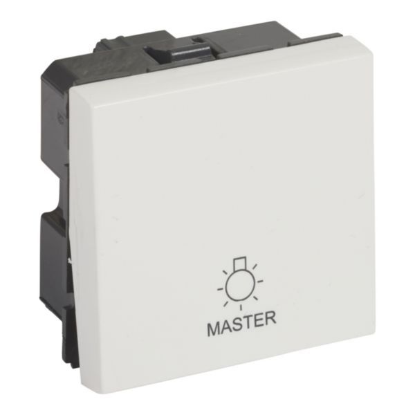 Arteor 2 Way 6A Lighting Control Master Push Button 2 Module Square White image 1