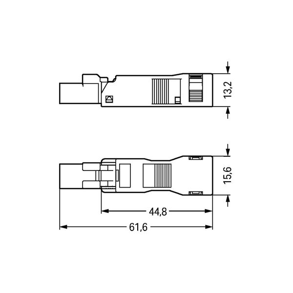 Plug with strain relief housing 2-pole black image 4