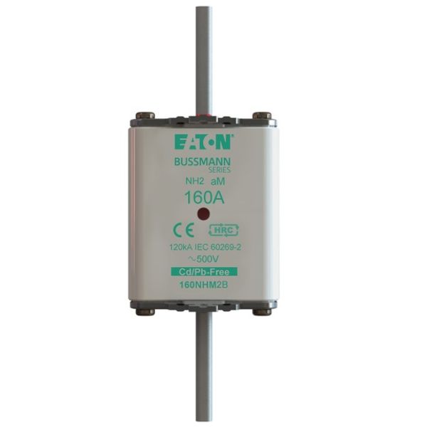Fuse-link, low voltage, 160 A, AC 500 V, NH2, aM, IEC, dual indicator image 1