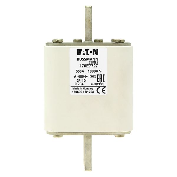 Fuse-link, high speed, 450 A, AC 1000 V, DIN 3, aR, DIN, visual indicator image 13