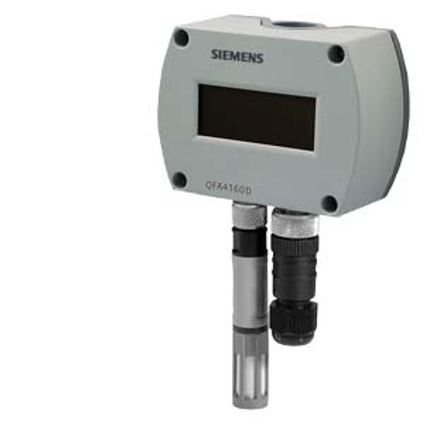 QFA4171D - Room sensor for humidity (4..20mA) and temperature (4..20mA) with calibration certificate, with display image 1