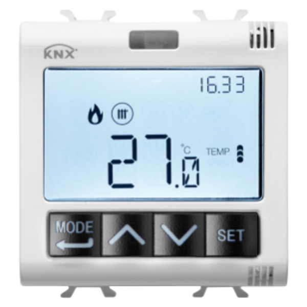 THERMOSTAT WITH HUMIDITY MANAGEMENT - KNX - 2 MODULES - WHITE - CHORUS image 1