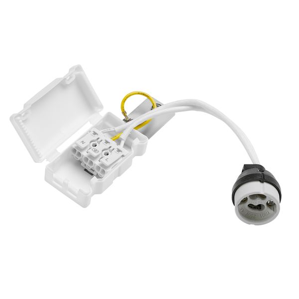 GU10 Socket 230V with plug-in terminal and protective cap image 1