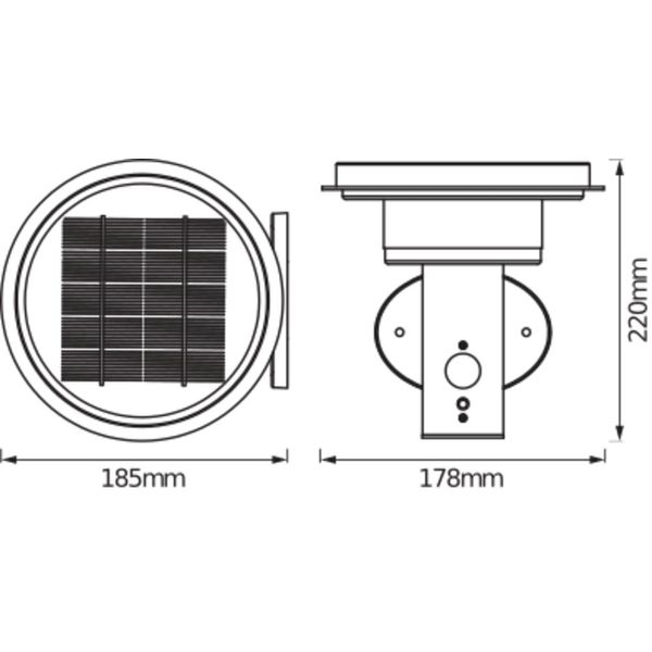 ENDURA® STYLE SOLAR DOUBLE CIRCLE Wall Sensor Double Circle 6W Stainle image 10