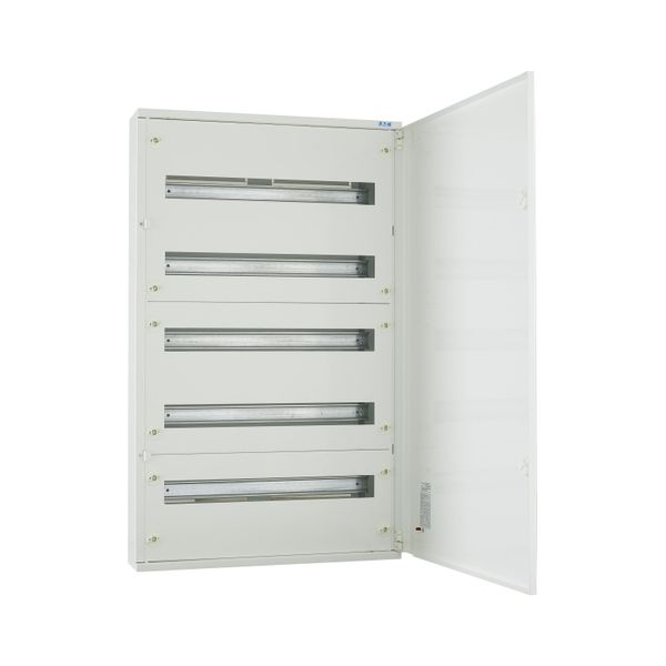 Complete surface-mounted flat distribution board, white, 24 SU per row, 5 rows, type C image 13