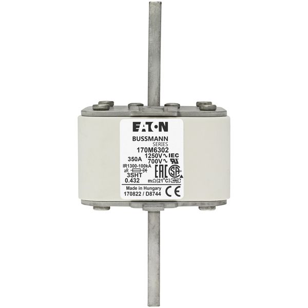 Fuse-link, high speed, 350 A, AC 1250 V, size 3, 76 x 76 x 155 mm, aR, IEC, single indicator image 17