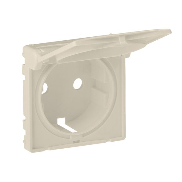 Cover plate Valena Life - 2P+E socket - German standard - with flap - ivory image 1