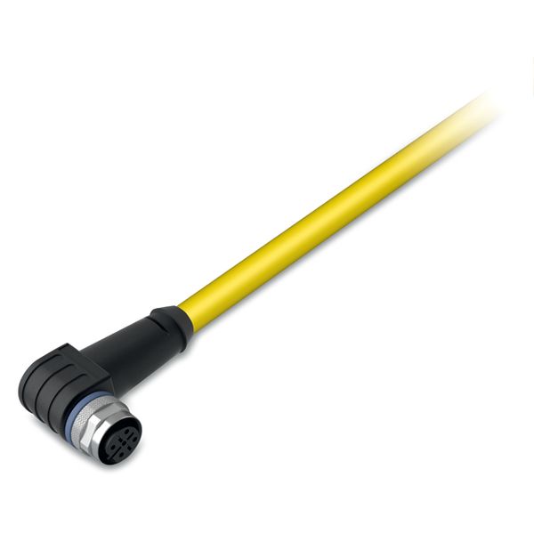 System bus cable M12B socket angled 5-pole yellow image 2
