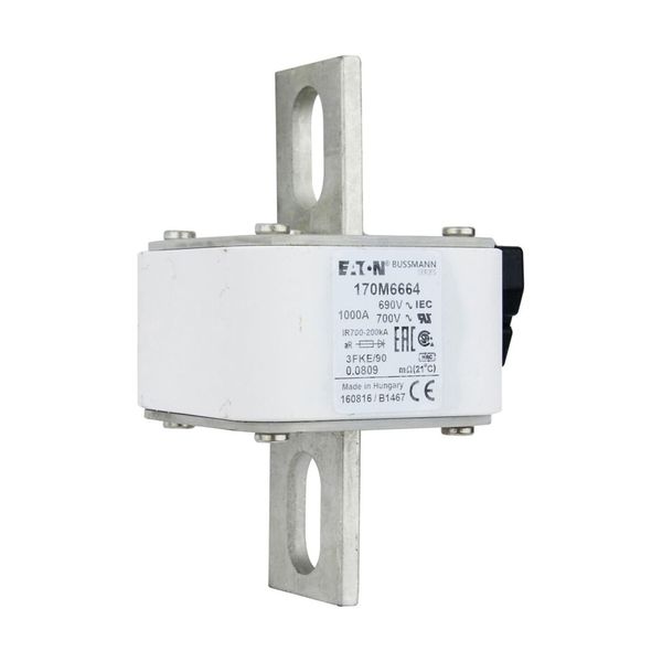 Fuse-link, high speed, 1000 A, AC 690 V, size 3, 76 x 92 x 135 mm, aR, IEC, UL, single indicator image 13