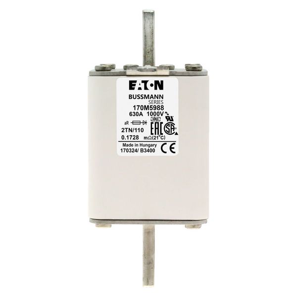 Fuse-link, high speed, 630 A, AC 1000 V, DIN 2, 59 x 75 x 138 mm, aR, DIN, IEC, single indicator image 15