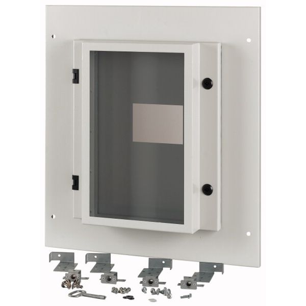 Front plate, NZM4, 4p, fixed with mechanical interlock, W=600mm, IP55, grey image 1
