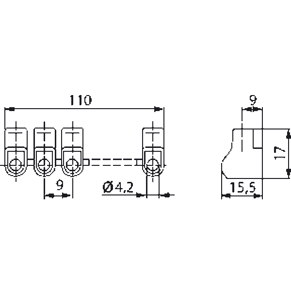 KN2.2 | N/PE-busbar Cu 2 x (1,5-16 mm²) image 15
