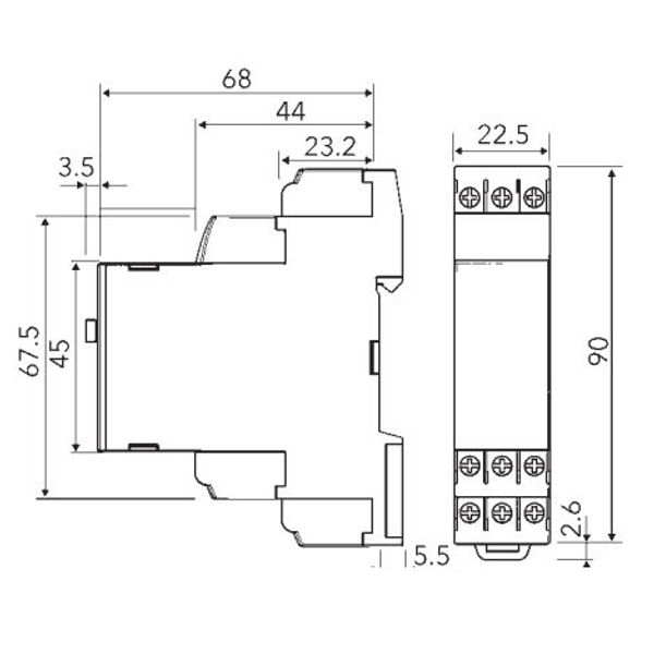 Time relay AC 24...240V/DC 24V 50/60 Hz, 8 A, 2 changeover contact, 0.1 sec.-100 hours. image 3