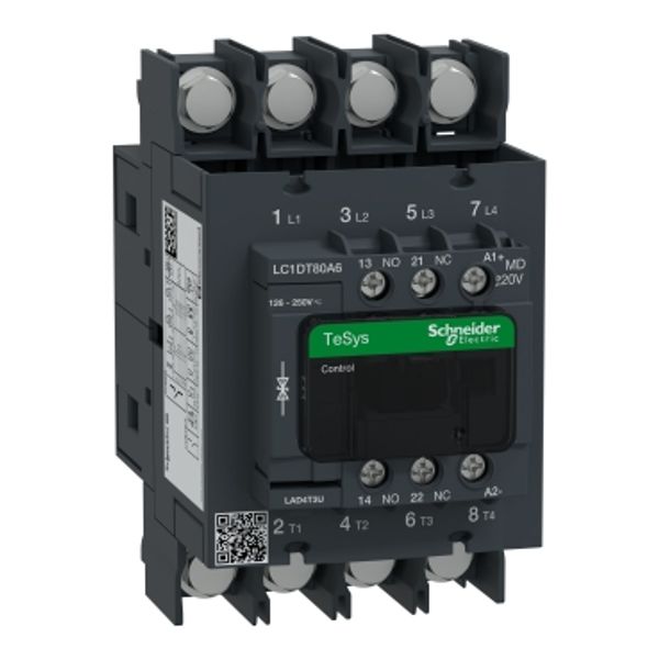 TeSys Deca contactor - 4P(4 NO) - AC-1 - = 440 V 80 A - 220 V DC standard coil image 3