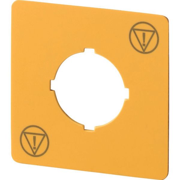 Label, emergency switching off, yellow, H x W = 50 x 50 mm, with IEC60417-5638 symbol image 4