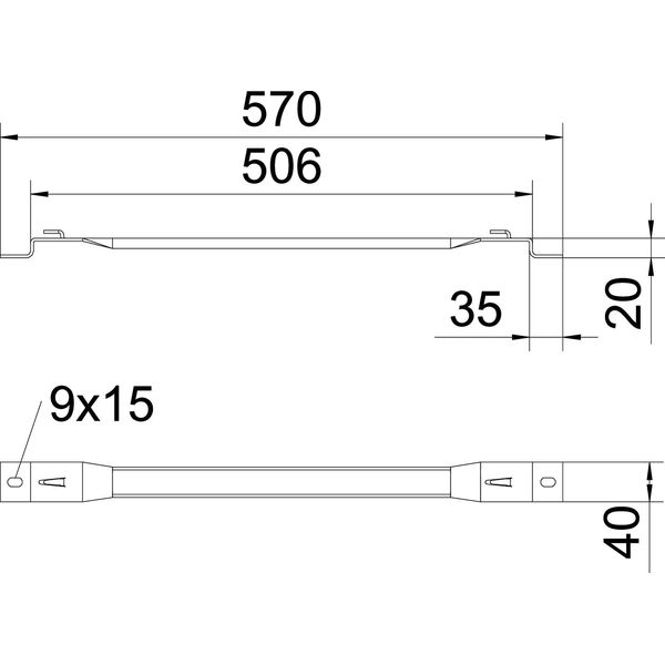 DBLG 20 500 FT Stand-off bracket for mesh cable tray B500mm image 2