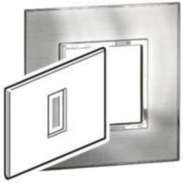 Arteor™ - Plate - Italian / US standard - square - 1 module - stainless steel image 1