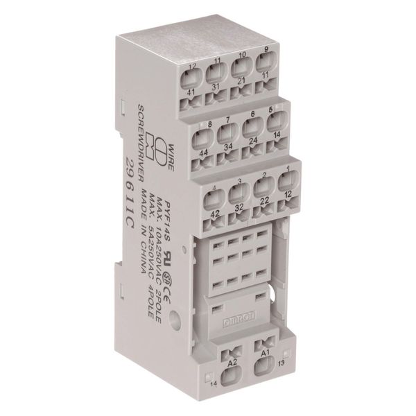 Socket, DIN rail mounting, 14-pin, screwless terminals image 2