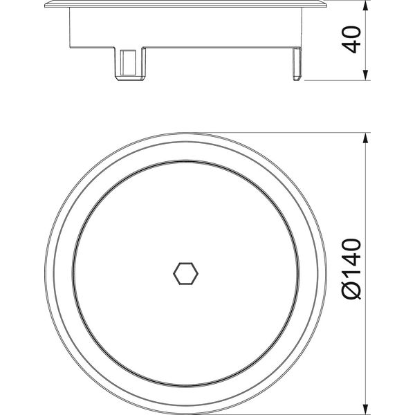 GES R2B CuZn Floor socket blind with Allen key recess image 2