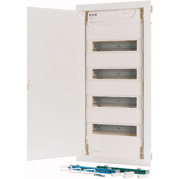 Hollow wall compact distribution board, 4-rows, flush sheet steel door image 8