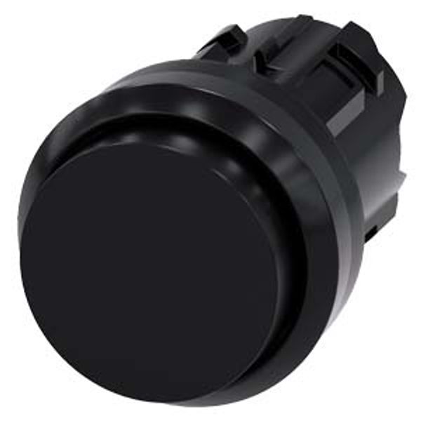 Pushbutton, 22 mm, round, plastic, black, pushbutton, raised, momentary contact...3SU1000-0BB10-0AA0-Z Y13 image 1