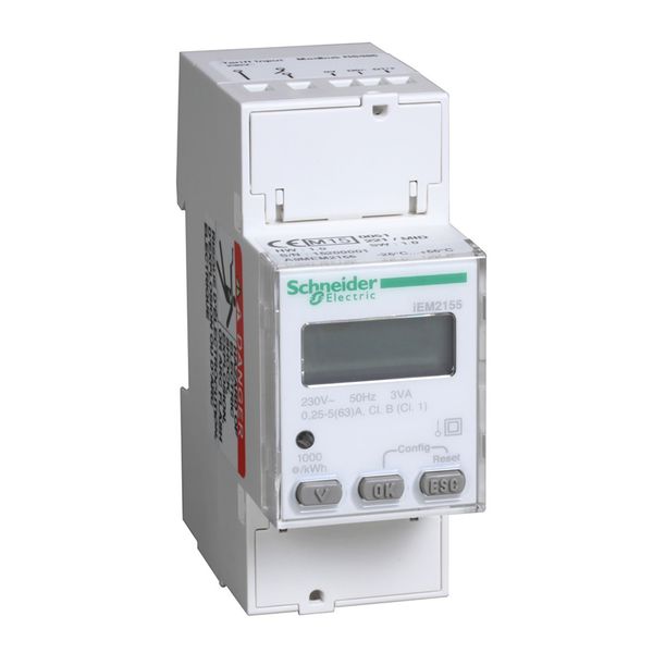 modular single phase power meter iEM2155 - 230V - 63A with communication Modbus - MID image 3