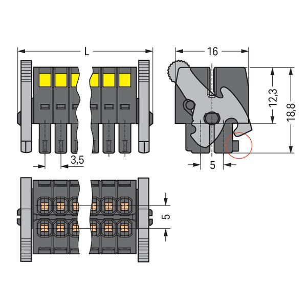 1-conductor female connector, 2-row CAGE CLAMP® 1.5 mm² black image 7