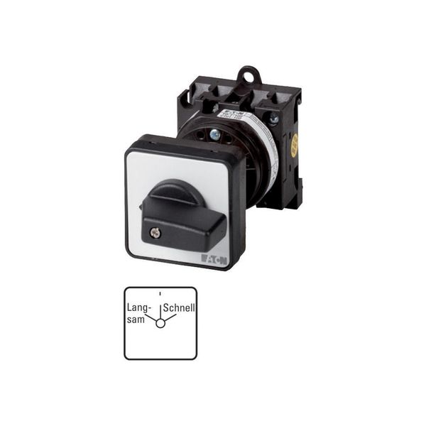 Changeover switches, T0, 20 A, rear mounting, 2 contact unit(s), Contacts: 4, With spring-return from HAND, 45 °, momentary/maintained, With 0 (Off) p image 2