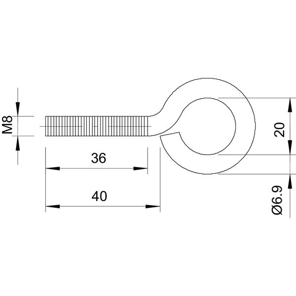 869 M8X40 G Frame lug  M8x40mm image 2