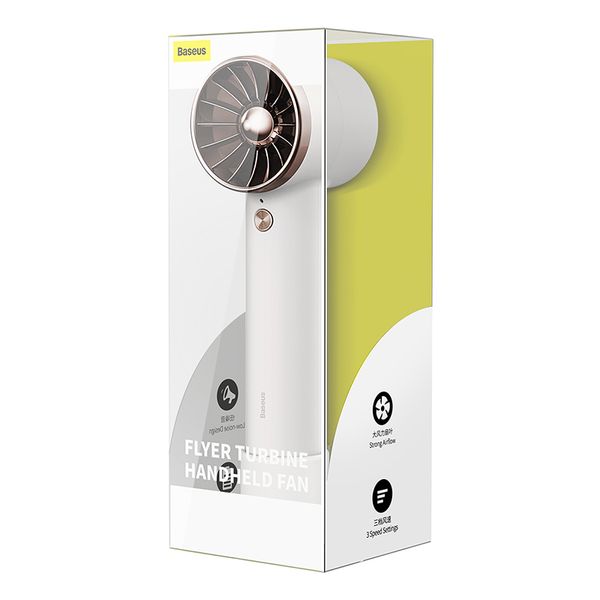 Portable Mini Fan 4000mAh with Built-in USB-C Cable, White image 4