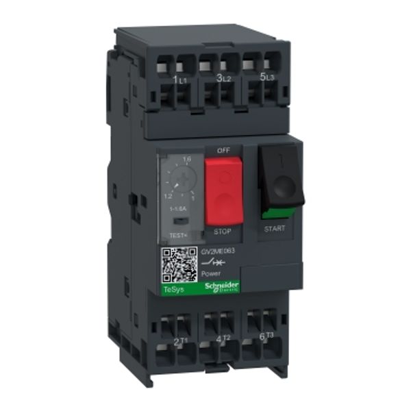 Motor circuit breaker, TeSys Deca, 3P, 1-1.6 A, thermal magnetic, spring terminals image 4