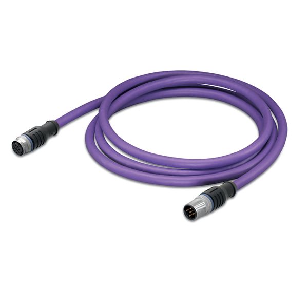 CANopen/DeviceNet cable M12A socket straight M12A plug straight violet image 4