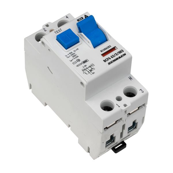 Residual current circuit breaker 63A, 2-p, 30mA,type AC, 6kA image 6