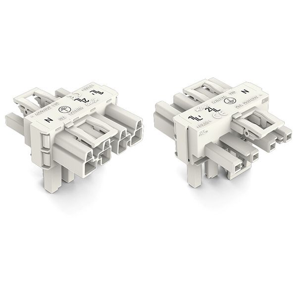 T-distribution connector 4-pole Cod. A white image 2