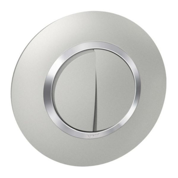 Double or two-way switch dooxie 10AX 250V~ delivered with round aluminum plate with chrome effect ring image 1