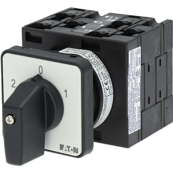 Reversing switches, T3, 32 A, flush mounting, 3 contact unit(s), Contacts: 6, 45 °, maintained, With 0 (Off) position, 2-0-1, SOND 29, Design number 2 image 16