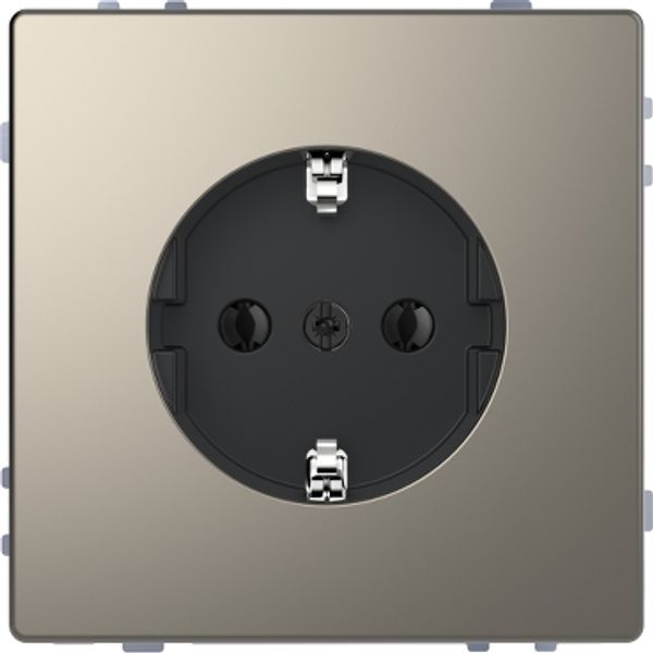 SCHUKO socket-outlet, screwless terminals, nickel metallic, System Design image 2
