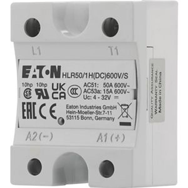 Solid-state relay, Hockey Puck, 1-phase, 50 A, 42 - 660 V, DC, high fuse protection image 1