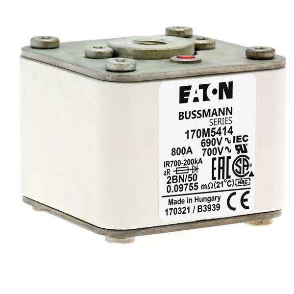 Fuse-link, high speed, 350 A, AC 1250 V, size 2, 61 x 77 x 81 mm, aR, IEC, UL, single indicator image 6