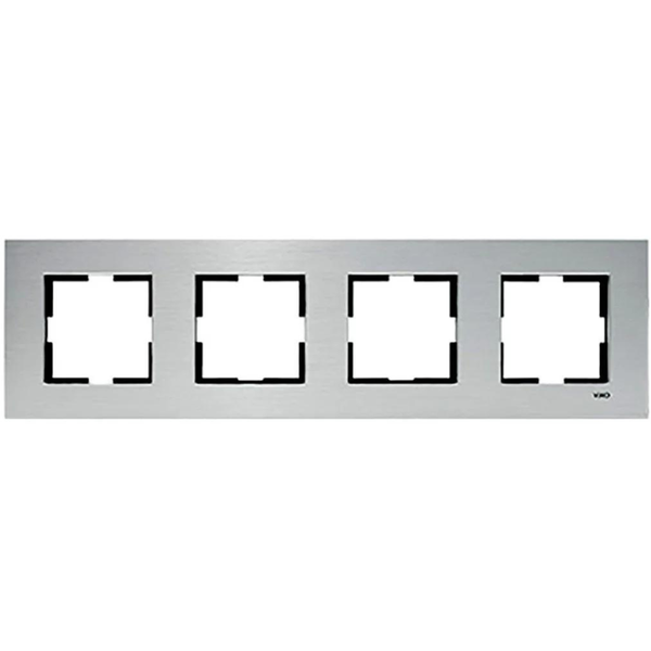 Novella Accessory Aluminium - Silver Four Gang Frame image 1
