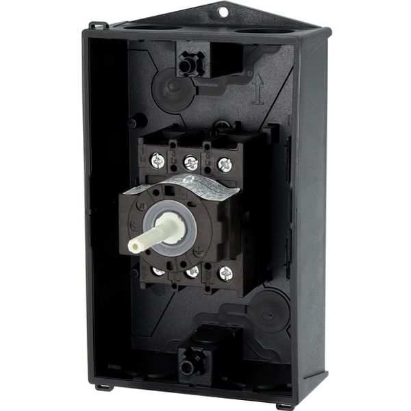 Safety switch, P1, 25 A, 3 pole, STOP function, With black rotary handle and locking ring, Lockable in position 0 with cover interlock, with warning l image 8